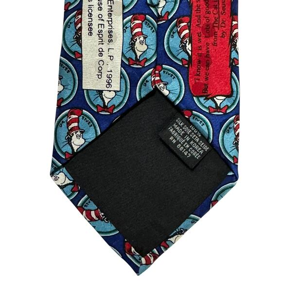 Dr Seuss The Cat In The Hat Faces Vintage 1994 Cartoon Necktie - Picture 6 of 8
